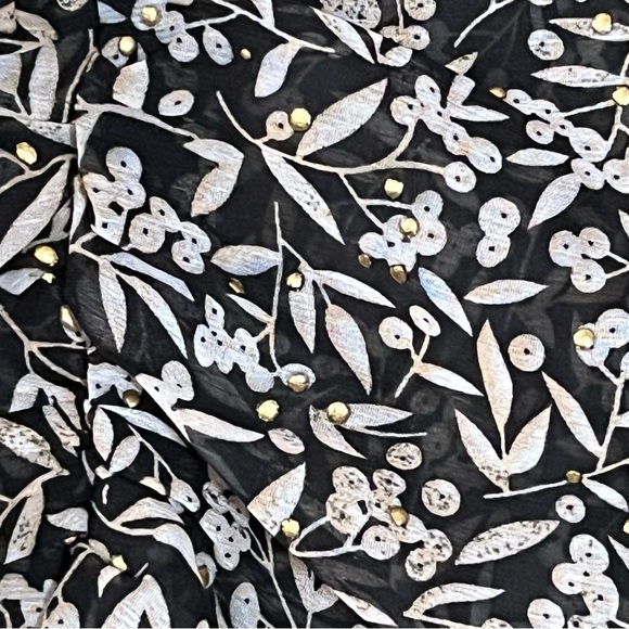 NWT Sabina Musayev Rima Pencil Skirt Woman’s Size Small Black White Ruching - Picture 5 of 8